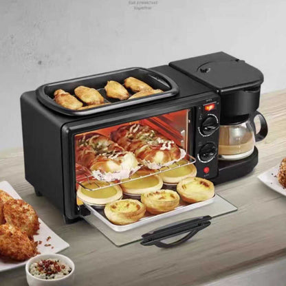 Horno eléctrico, cafetera, tostador, desayuno automático para el hogar, tostadora de leche caliente